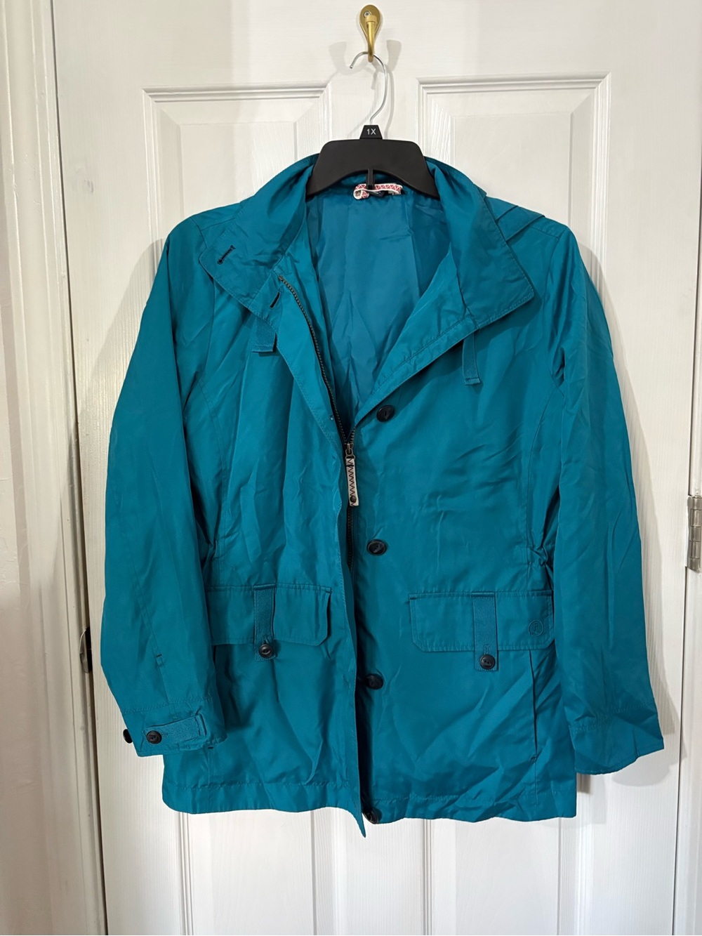 Lands' End Teal Lightweight Raincoat